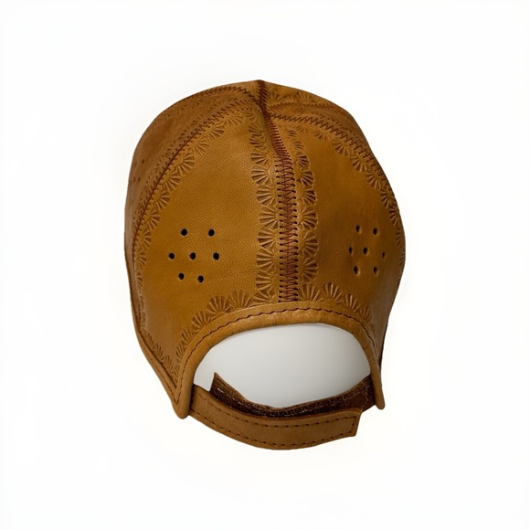 Handmade Cuban Leather Baseball Cap Hat Souvenir Tooled Embossed Adjustable - Picture 3 of 14